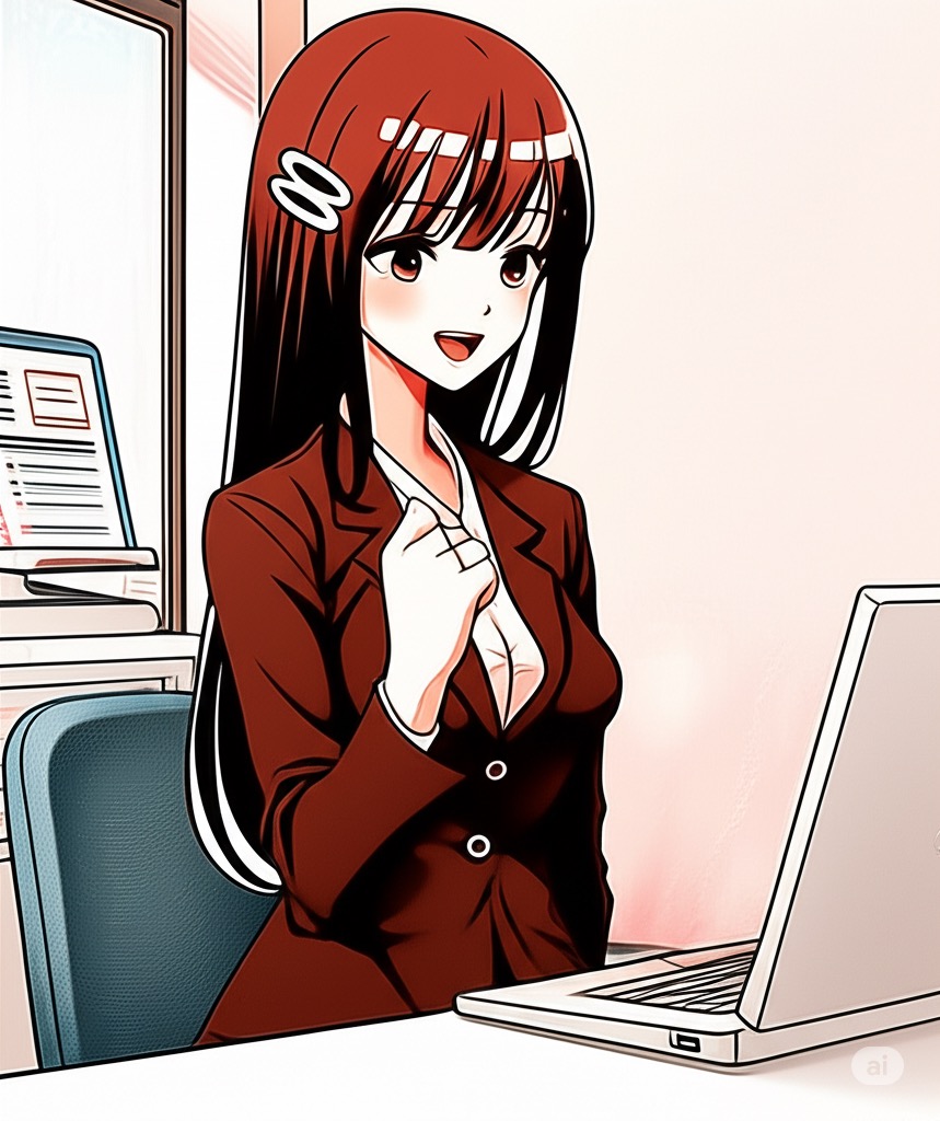 人事のえり先輩が、「選ばれる人」の秘密について深く語りかけるイラスト