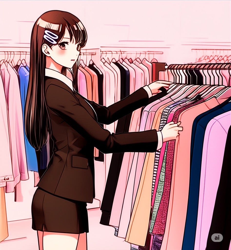 明るい笑顔で職場の同僚に挨拶する新社会人の女性のイラスト