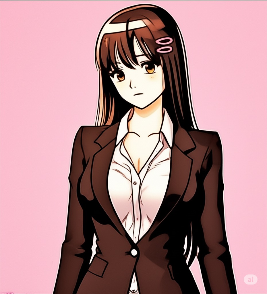 人事目線の印象戦略を「科学」として解説する、知的なえり先輩のイラスト