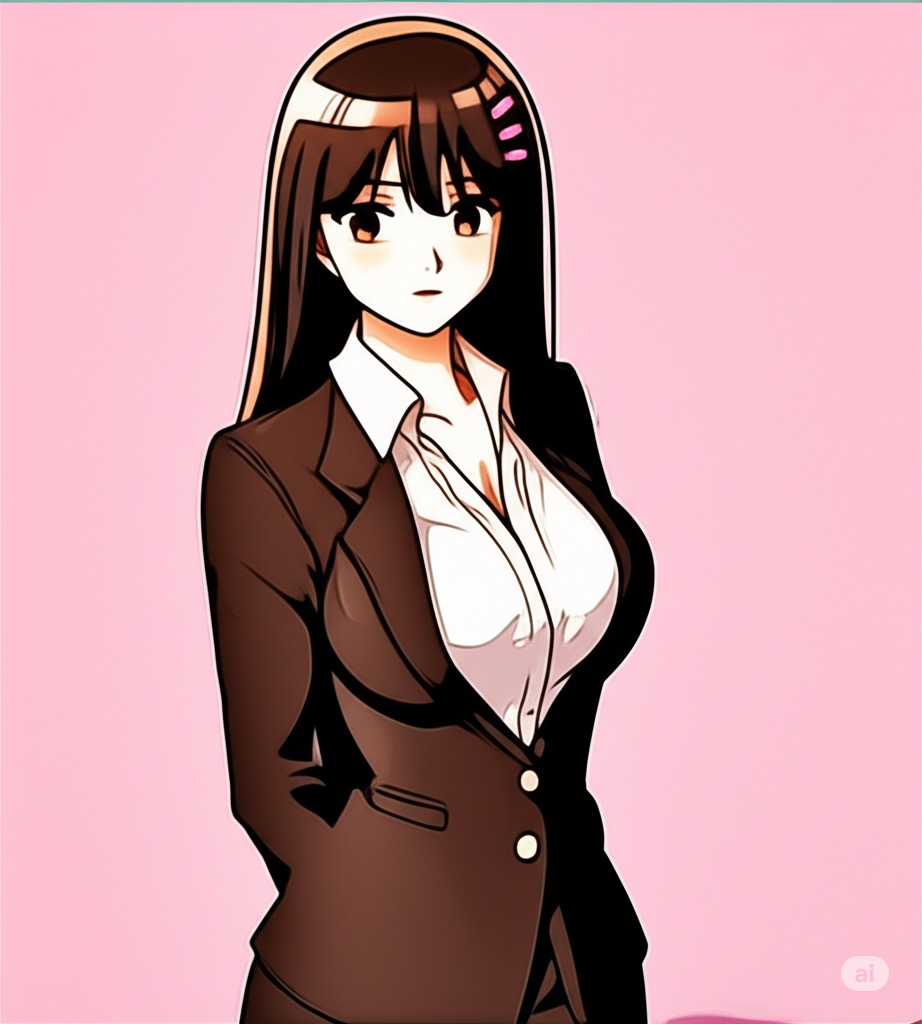 自分の体験談を生き生きと語り、自信に満ちた表情の就活女子のイラスト(After)