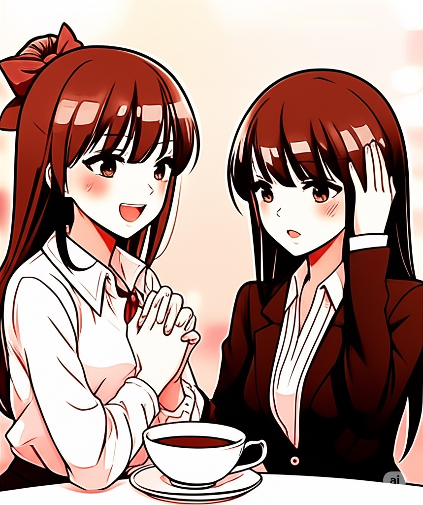 笑顔で上司に報告し、感謝の言葉を伝える新社会人の女性のイラスト